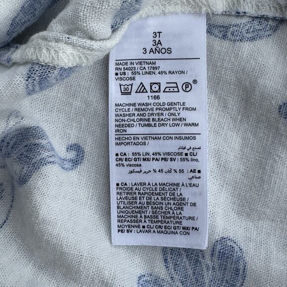 Old Navy Mermaid Textured Bow Tie Dress Toddler Girls 2T Linen Blend Sleeveless - Picture 7 of 8